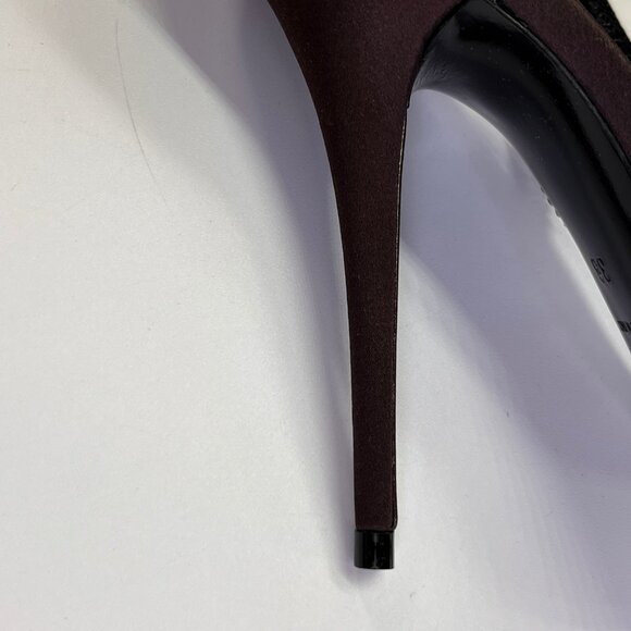 Saint Laurent Ava 105 Heels Size 38 Brown Crystal Embellished Stiletto Sandals - Picture 15 of 16